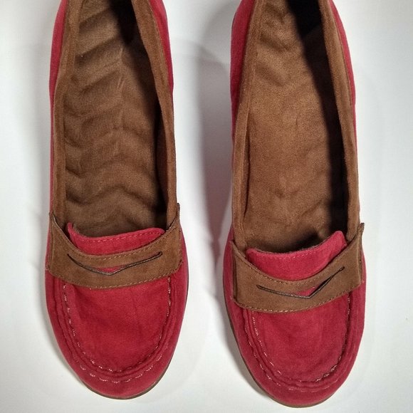 Red Suede Wedges Size US 8 - Picture 5 of 7